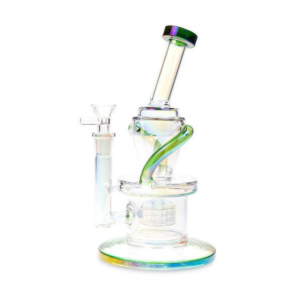  9.5" Fumed Klein Recycler Water Pipe with Matrix Perc 