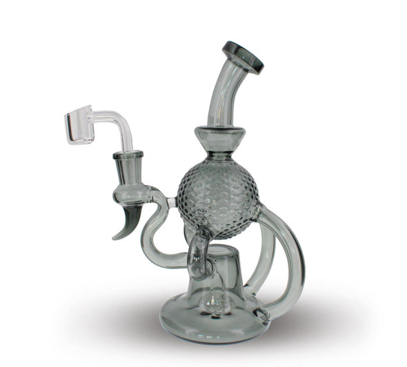 VapeBrat Recycler Dab Rig - 8" Dual Uptake Recycler with Orbital Flow: Black 