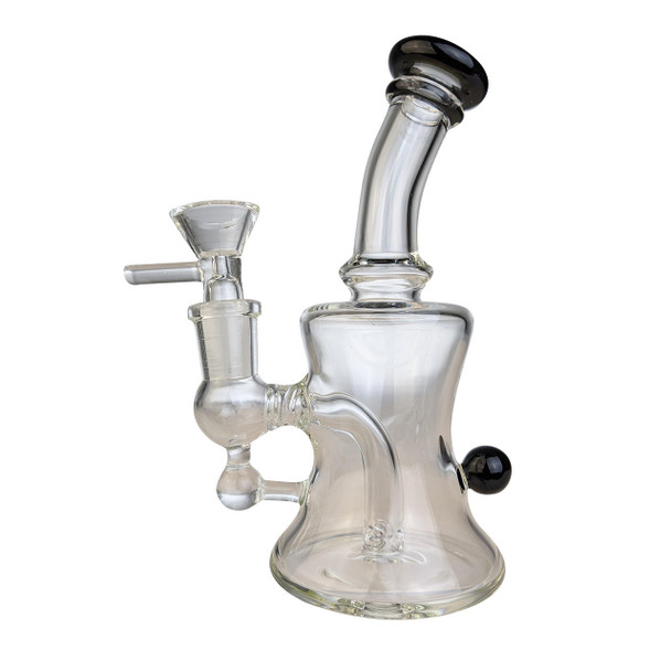  6" Glass Water Pipe Banger Hanger Dab Rig / Bong - Black 