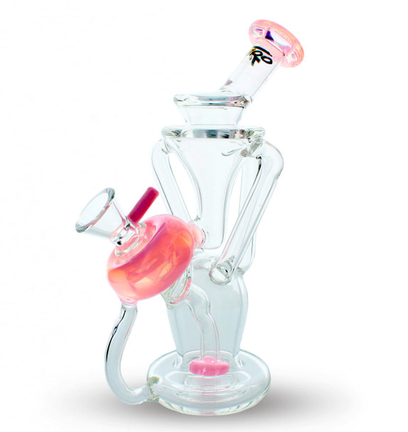 Topoo 7" Klein Donut Recycler with Triple Uptake - Pink 