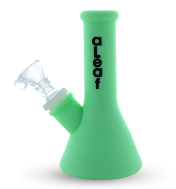 aLeaf 5" Mini Silicone Rig Heavy Duty Indestructible Water Pipe: Lime Green 