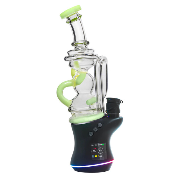 calibear Carta 2 Glass: Double Uptake Recycler Glass Attachment - Milky Green 