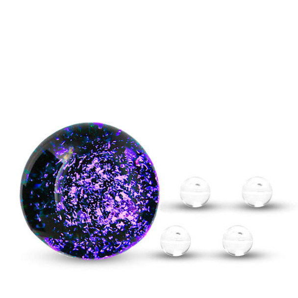 VapeBrat Slurper Marble with Four Terp Pearls: Purple Stardust Dichro 