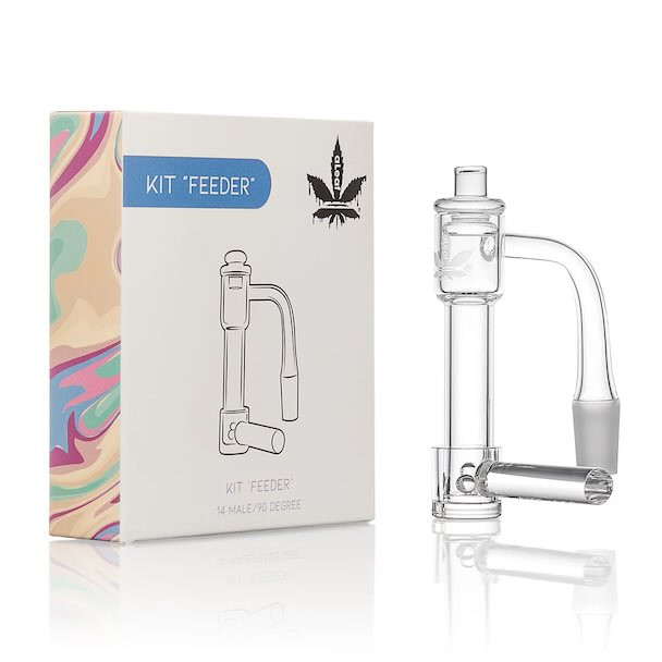 aLeaf "Feeder" Quartz Banger Kit: 14mm Male 90 Degree aLeaf "Feeder" Quartz Banger Kit: 14mm Male 90 Degree