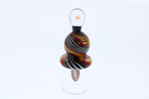  Monkey Boy Art - Color Swirl Airflow Bubble Carb Cap with Opal (American Glass) 