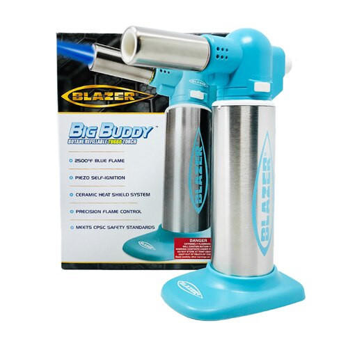 Blazer Big Buddy Turbo Torch Teal & Stainless Steel for Dabs
