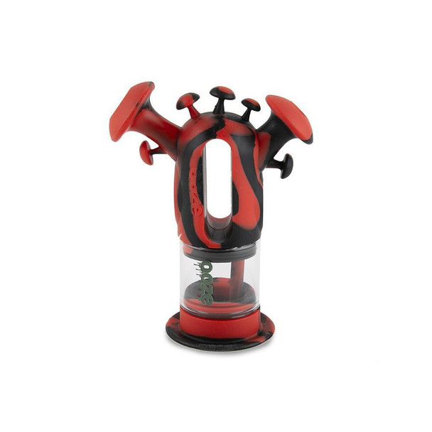  Ooze Trip Silicone Glass Rig and Water Pipe - Red/Black 