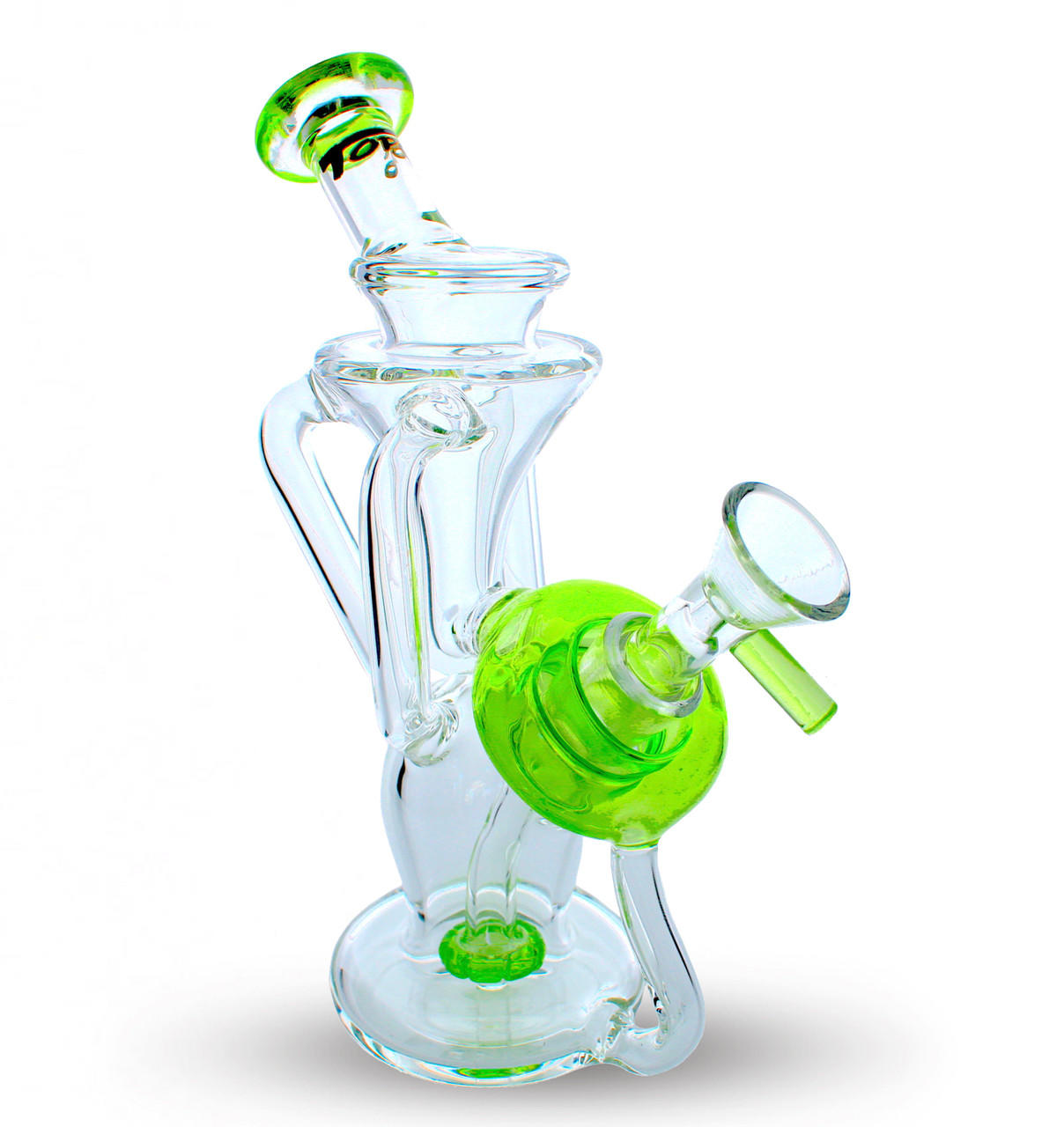 7 Inch Glass Recycler Water Pipe w/ Donut Showerhead Perc