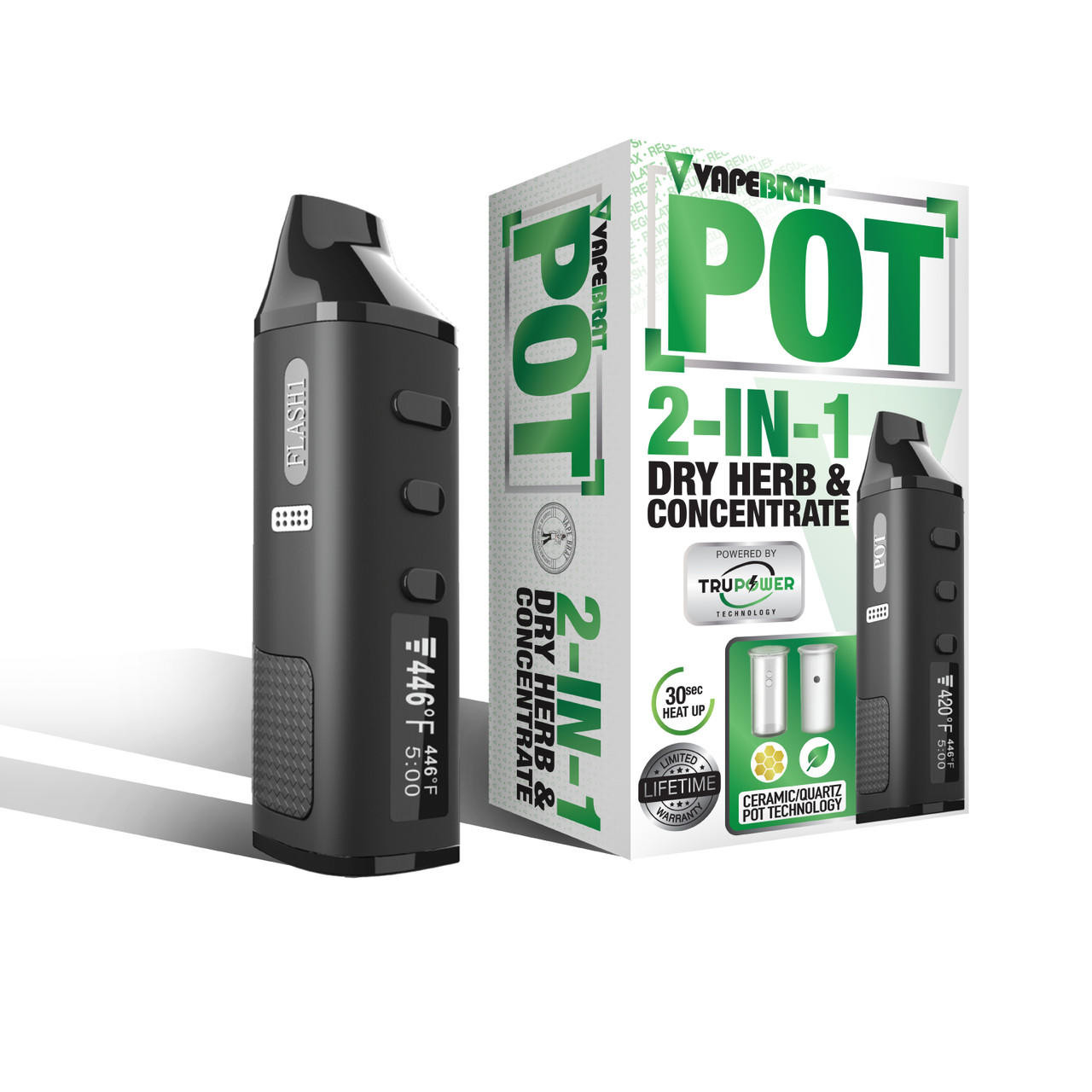 elfbar elfa master akku VapeBrat P.O.T. 2-in-1 Vaporizer: Black Wax Pen|Wax Dry Vape