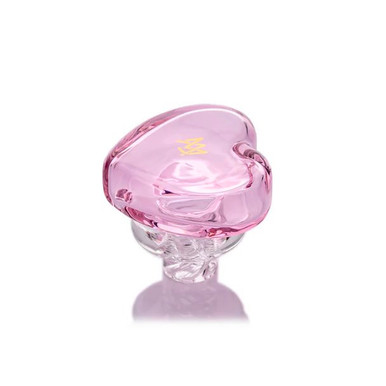 [14山]ジョイントキャップ アンボイナバール/ピンクアイボリー 1B2S Pink Carb Cap: MJ Arsenal Heart Spinner Cap Quartz Banger