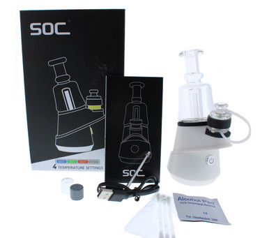 Soc Rig SOC Vape Desktop Dab Electronic Rig E-Rig - Matte White Wax