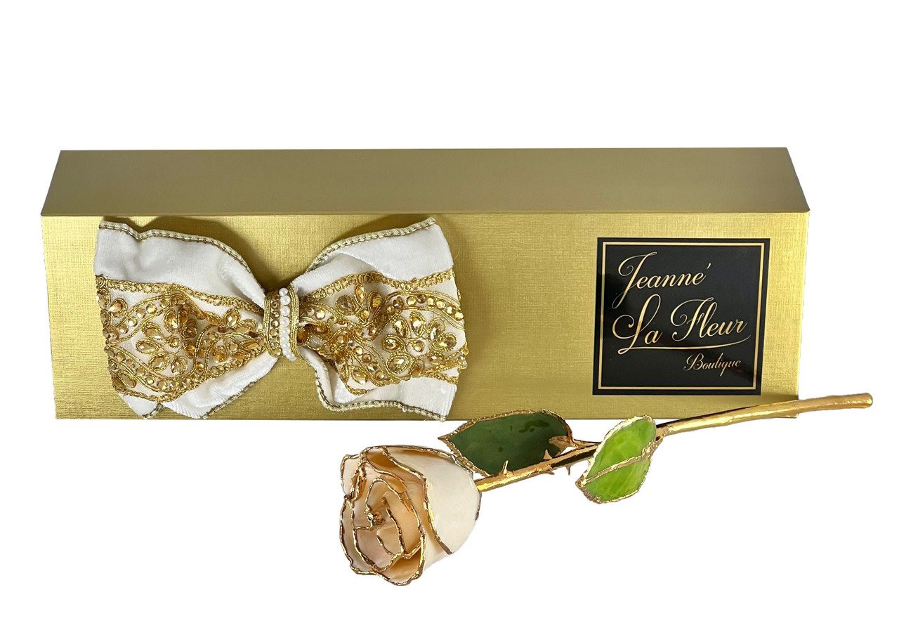 24K Gold Ivory Real Rose Last Forever