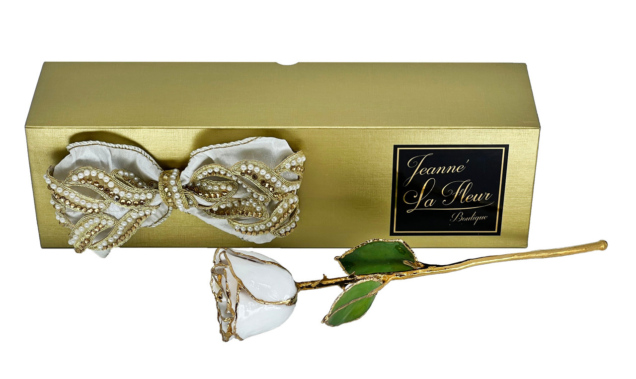 24K Gold White Real Rose Last Forever