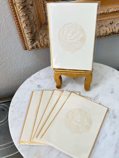 Embossed Letter Pressed Rose Card 4 x 6 Embossed Letter Pressed Rose Card 4 x 6