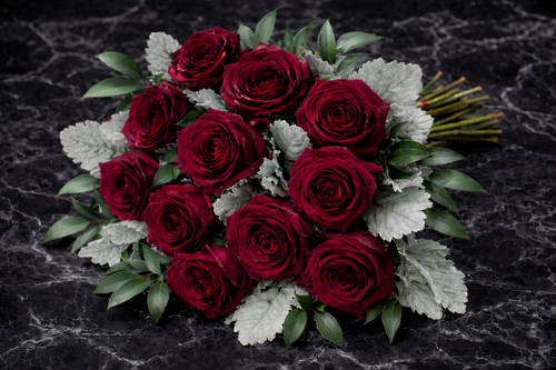 Dozen Elite Roses Tie Wrap No Vase