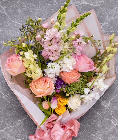 Bouquet Wrapped Without a Vase