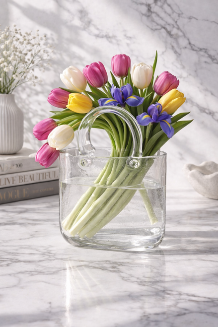 Glass Purse Tulips Very Limited