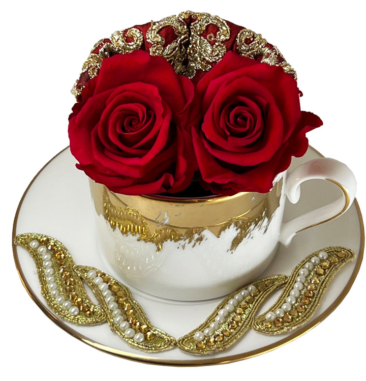 Lenox Keepsake Two 4" Roses + Glossy Black Box {2} Colors