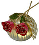 24K  Forever Rose's  11" W/ Gold Vase {5} Color Choices