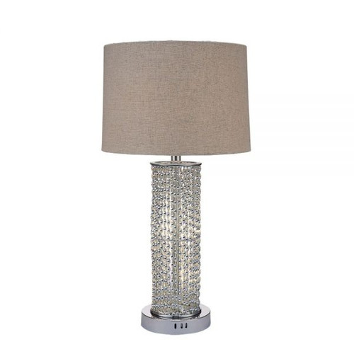 Tressa Crystal Beaded LED light bulb w/ 4-Way Rotary Switch Table Lamp