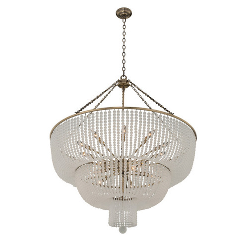 Eamon Elegant Contemporary 39" Beaded Pendant/Chandelier in Brushed Champagne Gold