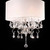Aletheia Elegant Chrome Ceiling Lamp w/ Hanging Crystals and Ivory Shade