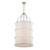 Caden Contemporary 20" Foyer Pendant in Polished Nickel and Linen Fabric