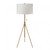 Kahlima Tripod Floor Lamp in Stained Gold or Brushed Steel w/ Ivory Shade