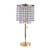 Aamina Exquisite Cascading Crystal Table Lamp w/ Gold Base
