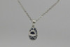 14K White Gold Baby Shoe Diamond and Sapphire Pendant With 16" Chain