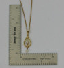 14K Yellow Gold Edwardian Diamond and Baroque Pearl Pendant on 17" Chain