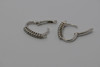 14K White Gold Diamond Hinged Hoop Earrings, 18 stones in line set, 1/3 ct tw HS