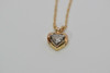 14K Yellow Gold Diamond Heart Pendant, HSI, app .5 ct,