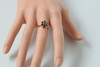 14K Yellow Gold Ruby Rosette Ring, Circa 1950, Size 4.75