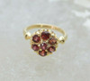 14K Yellow Gold Ruby Rosette Ring, Circa 1950, Size 4.75