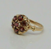 14K Yellow Gold Ruby Rosette Ring, Circa 1950, Size 4.75