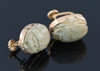 14K Yellow Gold Tested Ancient Egyptian Scarab Screw Back Earrings, Circa 1950