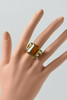 14K Yellow & White Gold Citrine Ring, Circa 1960's, Size 6.25