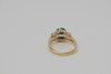 14K Yellow Gold Sapphire & Diamond Ring Circa 1980, Size 6.5