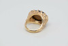 14K Yellow Gold Tiger Eye Brutalist Style Ring, High Dome Circa 1970, Size 7.25