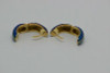 18K Yellow Gold Diamond Enamel Hinged Earrings "SUSY MOR" USA