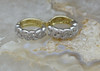 14K White Gold Diamond Hoops Hinged Yellow Gold Backs, Intertwined Diamond Ropes