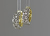 14K White Gold Diamond Hoops Hinged Yellow Gold Backs, Intertwined Diamond Ropes