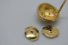 18K Yellow Gold Diamond Studded 1/2 Round Studs, 6 Diamonds Total, Gypsy Set
