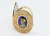 14K Gold Photo Locket Pendant with French Enamel Renaissance Portrait