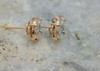 18K Pink Gold Diamond Mosaic Studs, 8 Marquise and 8 Asymmetrical Diamonds