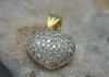 14K Yellow Gold Pave Diamond Pendant, Tripart Hanging Hook, Pierced Back Design