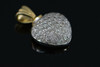 14K Yellow Gold Pave Diamond Pendant, Tripart Hanging Hook, Pierced Back Design