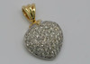 14K Yellow Gold Pave Diamond Pendant, Tripart Hanging Hook, Pierced Back Design