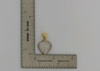 14K Yellow Gold Pave Diamond Pendant, Tripart Hanging Hook, Pierced Back Design